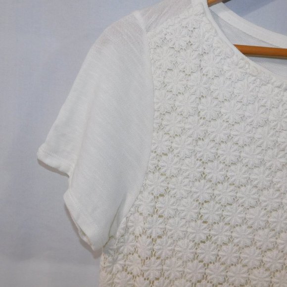 Lands  End Womens 10-12 Crochet Overlay Top - Picture 4 of 11